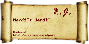 Maráz Jenő névjegykártya