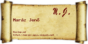 Maráz Jenő névjegykártya