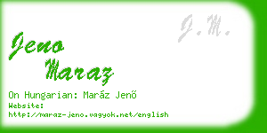 jeno maraz business card