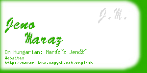 jeno maraz business card